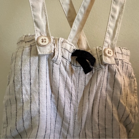 Zara striped Linen pants with suspenders - Picture 3 of 4